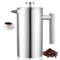 Καφετιέρα VEVOR French Press 1L από ανοξείδωτο ατσάλι, ασημί