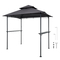 Κιόσκι VEVOR Grill, Κιόσκι εξωτερικού χώρου BBQ 2,43 x 1,5 μ. με διπλή οροφή, Στέγαστρο ψησταριάς από χάλυβα με ηλεκτροστατική βαφή πούδρας με 2 πλαϊνά ράφια και 8 γάντζους, Στέγαστρο ψησταριάς για πικνίκ σε αίθριο, κήπο και πίσω αυλή
