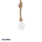 GLOBOSTAR® ROPE 01018 Boho Κρεμαστό Φωτιστικό Οροφής με Ντουί 1 x E27 AC 220-240V IP20 - Μπεζ - Μ3.5 x Π3.5 x Υ200cm