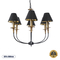 GLOBOSTAR® LIMI 01092 Vintage Κρεμαστό Φωτιστικό Οροφής με Ντουί 6 x E14 AC 220-240V IP20 - Μαύρο & Χρυσό - Μ70 x Π70 x Υ60cm