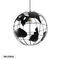 GLOBOSTAR® EARTH 01663 Vintage Κρεμαστό Φωτιστικό Οροφής με Ντουί 1 x E27 AC 220-240V IP20 - Μαύρο - Μ40 x Π40 x Υ38cm