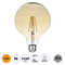 GLOBOSTAR® BUBBLE 99043 Λάμπα E27 G125 LED 8W 720lm 360° AC 220-240V IP20 Ultra Θερμό Λευκό 2200K Dimmable - Long Filament Chip - Μελί - Μ12.5 x Π12.5 x Υ18cm - 3 Χρόνια Εγγύηση