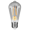 GLOBOSTAR® PEAR 99076 Λάμπα E27 ST64 LED 8W 800lm 360° AC 220-240V IP20 Θερμό Λευκό 2700K Dimmable - Long Filament Chip - Μαύρο Φιμέ - Μ6.4 x Π6.4 x Υ14.5cm - 3 Χρόνια Εγγύηση