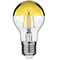 GLOBOSTAR® GLOBE 99107 Λάμπα E27 A60 LED 8W 840lm 320° AC 220-240V IP20 Ultra Θερμό Λευκό 2200K Dimmable - Filament Chip - Διάφανο με Χρυσό Ανεστραμμένο Καθρέπτη - Μ6 x Π6 x Υ11cm - 3 Χρόνια Εγγύηση