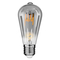 GLOBOSTAR® PEAR 99142 Λάμπα E27 ST64 LED 6W 470lm 360° AC 220-240V IP20 Θερμό Λευκό 2700K Dimmable - Soft T Spiral Filament Chip - Μαύρο Φιμέ - Μ6.4 x Π6.4 x Υ14.5cm - 3 Χρόνια Εγγύηση