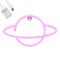 GloboStar® 78588 Φωτιστικό Ταμπέλα Φωτεινή Επιγραφή NEON LED Σήμανσης PLANET SATURN 5W με Καλώδιο Τροφοδοσίας USB - Μπαταρίας 3xAAA (Δεν Περιλαμβάνονται) - Ροζ