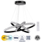 GLOBOSTAR® DIAMOND TRIO 61136-DECO Μοντέρνο Κρεμαστό Φωτιστικό Οροφής LED 100W 12123lm 360° AC 220-240V IP20 Ρυθμιζόμενο Λευκό CCT με Χειριστήριο από 2700K έως 6000K Dimmable - Lumileds SMD Chip - Μαύρο Ματ - Μ90 x Π90 x Υ90cm - 3 Χρόνια Εγγύηση