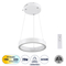 GLOBOSTAR® NEMESIS 61153 Μοντέρνο Κρεμαστό Φωτιστικό Οροφής LED 20W 2356lm 360° AC 220-240V IP20 Ρυθμιζόμενο Λευκό CCT με Χειριστήριο από 2700K έως 6000K Dimmable - Lumileds SMD Chip - Λευκό Ματ - Μ25 x Π25 x Υ4cm - 3 Χρόνια Εγγύηση