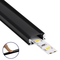 GLOBOSTAR® ALP-LINEAR SURFABO 70806-1M Επιφανειακό Προφίλ Αλουμινίου με Μαύρο Φιμέ Πατητό Κάλυμμα για Ταινίες LED IP20 - Μαύρο & Λευκό - Μ100 x Π1.6 x Υ0.7cm