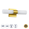 GLOBOSTAR® ANAIS 60409 Μοντέρνο Φωτιστικό Τοίχου - Απλίκα Καθρέπτη Μπάνιου με Ντουί 2 x G9 AC 220-240V IP20 - Χρυσό Βούρτσας - Μ34 x Π12 x Υ11cm