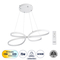 GLOBOSTAR® BUTTERFLY 61392 Μοντέρνο Κρεμαστό Φωτιστικό Οροφής LED 75W 8400lm 300° AC 220-240V IP20 Ρυθμιζόμενο Λευκό CCT με Χειριστήριο από 2700K έως 6000K Dimmable - Lumileds SMD Chip - Λευκό Ματ - Μ70 x Π55 x Υ4cm - 3 Χρόνια Εγγύηση