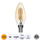 GLOBOSTAR® CANDLE 99058 Λάμπα Κεράκι E14 C35 LED 2W 140lm 360° AC 220-240V IP20 Ultra Θερμό Λευκό 2200K Dimmable - Ultra Thin Soft Spiral Filament Chip - Μελί - Μ3.5 x Π3.5 x Υ10.5cm - 3 Χρόνια Εγγύηση