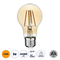 GLOBOSTAR® GLOBE 99036 Λάμπα E27 A60 LED 6W 550lm 360° AC 220-240V IP20 Ultra Θερμό Λευκό 2200K Dimmable - Long Filament Chip - Μελί - Μ6 x Π6 x Υ10.5cm - 3 Χρόνια Εγγύηση