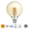 GLOBOSTAR® BUBBLE 99044 Λάμπα E27 G125 LED 12W 1080lm 360° AC 220-240V IP20 Ultra Θερμό Λευκό 2200K Dimmable - Long Filament Chip - Μελί - Μ12.5 x Π12.5 x Υ18cm - 3 Χρόνια Εγγύηση
