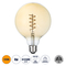 GLOBOSTAR® BUBBLE 99138 Λάμπα E27 G125 LED 4W 280lm 360° AC 220-240V IP20 Ultra Θερμό Λευκό 2200K Dimmable - Soft S Spiral Filament Chip - Μελί - Μ12.5 x Π12.5 x Υ18cm - 3 Χρόνια Εγγύηση