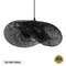 GLOBOSTAR® MEXICO 02201 Boho Κρεμαστό Φωτιστικό Οροφής με Ντουί 1 x E27 AC 220-240V IP20 - Μαύρο - Μ65 x Π45 x Υ18cm
