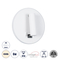 GLOBOSTAR® LADY-R 60939 Μοντέρνο Φωτιστικό Τοίχου - Απλίκα Ξενοδοχείου Reading Light με Φορτιστή USB 3A LED 6W 600lm 36° & 360° AC 220-240V IP20 Φυσικό Λευκό 4500K - Bridgelux COB & TÜV SÜD Driver - Λευκό Ματ - Μ15 x Π15 x Υ17cm - 3 Χρόνια Εγγύηση