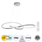 GLOBOSTAR® DEXTER 60919 Μοντέρνο Κρεμαστό Φωτιστικό Οροφής LED 120W 13440lm 300° AC 220-240V IP20 Ρυθμιζόμενο Λευκό CCT με Χειριστήριο από 2700K έως 6000K Dimmable - Lumileds SMD Chip - Νίκελ Βούρτσας - Μ103 x Π103 x Υ30cm - 3 Χρόνια Εγγύηση