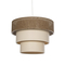 GLOBOSTAR® LEVEL 203-0172 Μοντέρνο Κρεμαστό Φωτιστικό Οροφής με Ντουί 1 x E27 AC 220-240V IP20 - Καφέ & Μπεζ - Μ38 x Π38 x Υ30cm