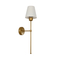 GLOBOSTAR® LING 204-0189 Μοντέρνο Φωτιστικό Τοίχου - Απλίκα με Ντουί 1 x E27 AC 220-240V IP20 - Χρυσό & Μπεζ - Μ14 x Π21 x Υ54cm