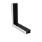 GLOBOSTAR® ALP-CORNER-SIDE90 LUMILINE 61767 Επιφανειακό / Κρεμαστό Προφίλ Αλουμινίου Γωνία με Λευκό Γαλακτερό Πατητό Κάλυμμα για Ταινίες LED IP20 - Μαύρο Ματ - Μ30 x Π3.5 x Υ7cm