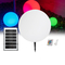 GLOBOSTAR® AQUAGLOW 71475 Μοντέρνο Φωτιστικό Κήπου Μπάλα με IR Ασύρματο Χειριστήριο LED 5W 400lm 360° DC 5V με USB-C με Ενσωματωμένο Φωτοβολταϊκό Panel 6V 1.5W & Επαναφορτιζόμενη Μπαταρία Li-ion 3.7V 3x18650 1800mAh Αδιάβροχο IP54 Πολύχρωμο RGBW Dimmable - Sanan SMD Chip - Γαλακτερό Λευκό - Μ35 x Π35 x Υ35cm - 2 Χρόνια Εγγύηση