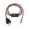 GLOBOSTAR® WHIP 77673 Μοντέρνο DIY Πλεκτό Καλώδιο με Διακόπτη On/Off AC 220-240V IP20 - Καφέ & Μαύρο - Μ150 x Π2.7 x Υ1.9cm