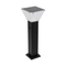 GLOBOSTAR® VEGGIE 90524 Φωτιστικό Κολωνάκι Κήπου LED 10W 500lm 120° με Ενσωματωμένο Φωτοβολταϊκό Panel 6V 2W & Επαναφορτιζόμενη Μπαταρία Li-ion 3.2V 6000mAh με Αισθητήρα Ημέρας-Νύχτας Αδιάβροχο IP65 All in One CCT 6000K-4500K - Sanan SMD Chip - Μαύρο - Μ19.5 x Π19.5 x Υ60cm - 2 Χρόνια Εγγύηση