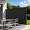 Πτυσσόμενη πλαϊνή τέντα VEVOR, 180x300 cm Πτυσσόμενη πλαϊνή τέντα βεράντας με ύφασμα πολυεστέρα 180 g/m², αδιάβροχη τέντα προστασίας προσωπικών δεδομένων εξωτερικού χώρου για κήπο, μπαλκόνι, πισίνες, βεράντα, μαύρη