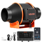 Ανεμιστήρας αγωγού VEVOR Inline, 349m³/h 101,6mm EC με κινητήρα και εξαερισμό 10 ταχυτήτων, ελεγκτής PWM, έλεγχος με εφαρμογή, αισθητήρας θερμοκρασίας και υγρασίας, ψύξη για σκηνή καλλιέργειας, εσωτερική κηπουρική, υδροπονία