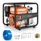 Αντλία νερού VEVOR με βενζίνη, 50,8 mm, 158 GPM 7HP, φορητή αντλία μεταφοράς νερού για λίπη, βενζινοκινητήρας με σωλήνα εκκένωσης 7,62 m, πλαίσιο βαρέως τύπου, πτερωτή από χυτοσίδηρο, για άρδευση, πισίνες