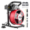 Μηχανή καθαρισμού αποχετεύσεων VEVOR 15m x 13mm, χειροκίνητο τρυπάνι αποχέτευσης με 4 κοπτικά & διακόπτη ποδιού με ενεργοποίηση αέρα για σωλήνες 50mm έως 150mm