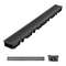 Αποχέτευση τάφρου VEVOR, 1005 x 103 x 62 mm, Γραμμικό κανάλι αποστράγγισης 5 τεμαχίων, Αποχέτευση καναλιού HDPE με σχάρες και καπάκια, Σύστημα αποστράγγισης εξωτερικού χώρου υψηλής ποιότητας για δρόμο, βεράντα, πισίνα, κήπο, αυλή, μαύρο