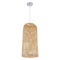 Bamboo Tower - Κρεμαστό Μονόφωτο E27 Boho Μπαμπού Φυσικό Πλέγμα - Μ25 x Π25 x Υ50cm