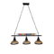 VenCore Billiardo III 6089-10042 - Φωτιστικό Οροφής Τρίφωτο Κρεμαστό Μαύρο Μεταλλικό και Μελί Γυαλί - Vintage Σχέδιο με Βάση-Ντουί 3xE27 - Μ95 x Π25 x Υ30cm