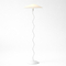 VenCore Curion White 6091-20010 - Μοντέρνο Επιδαπέδιο Φωτιστικό Μονόφωτο Λευκό Αλουμίνιο και Μπέζ Καπέλο με Βάση-Ντουί 1xE27 - Φ40 x Υ155cm