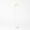 VenCore Velune White 6091-20012 - Μοντέρνο Επιδαπέδιο Φωτιστικό Μονόφωτο Λευκό Αλουμίνιο και Μπέζ Καπέλο με Βάση-Ντουί 1xE27 - Φ35 x Υ150cm