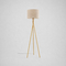VenCore Elor Gold 6091-20022 - Μοντέρνο Επιδαπέδιο Φωτιστικό Μονόφωτο Χρυσό Αλουμίνιο και Μπεζ Καπέλο με Βάση-Ντουί 1xE27 - Φ40 x Υ160cm