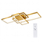 VenCore Nexar Gold 7741-20027 - Μοντέρνο Φωτιστικό Οροφής Πλαφονιέρα LED 100W Χρυσό Αλουμίνιο με Ρυθμιζόμενο CCT Λευκό - Ημέρας - Θερμό & Χειριστήριο - Μ90 x Π50 x Υ12cm