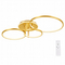 VenCore Elora Gold 7741-20030 - Μοντέρνο Φωτιστικό Οροφής Πλαφονιέρα LED 100W Χρυσό Αλουμίνιο με Ρυθμιζόμενο CCT Λευκό - Ημέρας - Θερμό & Χειριστήριο - Μ89 x Π60 x Υ19cm