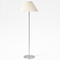 VenCore Velune Silver 6091-20013 - Μοντέρνο Επιδαπέδιο Φωτιστικό Μονόφωτο Ασημί Αλουμίνιο και Μπέζ Καπέλο με Βάση-Ντουί 1xE27 - Φ35 x Υ150cm