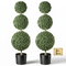 Τεχνητό Topiary VEVOR Boxwood Triple Ball Σετ 2 διακοσμητικών πρασίνου, Premium PE Fax Trees, Faux Green Plant για όλο το χρόνο, εσωτερικούς και εξωτερικούς χώρους, για μπροστινή πόρτα, είσοδο, βεράντα, μπαλκόνι, αίθριο, κήπο