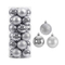 Σετ Χριστουγεννιάτικες μπάλες - 8cm - 24pcs - 326109 - Silver
