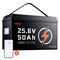 Μπαταρία λιθίου VEVOR 24V 50Ah LiFePO4 4000+ κύκλοι 50A BMS με Bluetooth, μπαταρία λιθίου 1280Wh με προστασία από χαμηλή θερμοκρασία, υποστηρίζει σύνδεση 8P2S, για τροχόσπιτο, κινητήρα συρτής, θαλάσσιο, ηλιακό