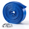 Σωλήνας εκκένωσης VEVOR 1-1/2" x 15,2 m PVC Lay Flat Σωλήνας αντλίας νερού αντίστροφης πλύσης, για φίλτρο άμμου πισίνας και αντλία φρεατίου, βαρέως τύπου, αποχέτευσης μεταφοράς νερού, ανθεκτικός σε καιρικές συνθήκες και εκρήξεις, με σφιγκτήρες, μπλε